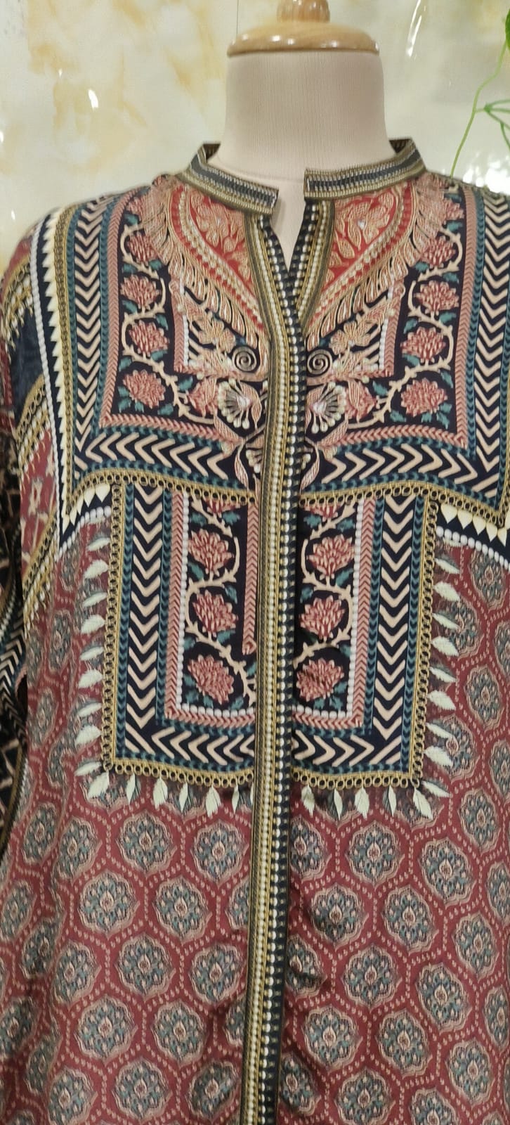 Royal Indigo Block Printed Short Kurti Only In Crepe Fabric
