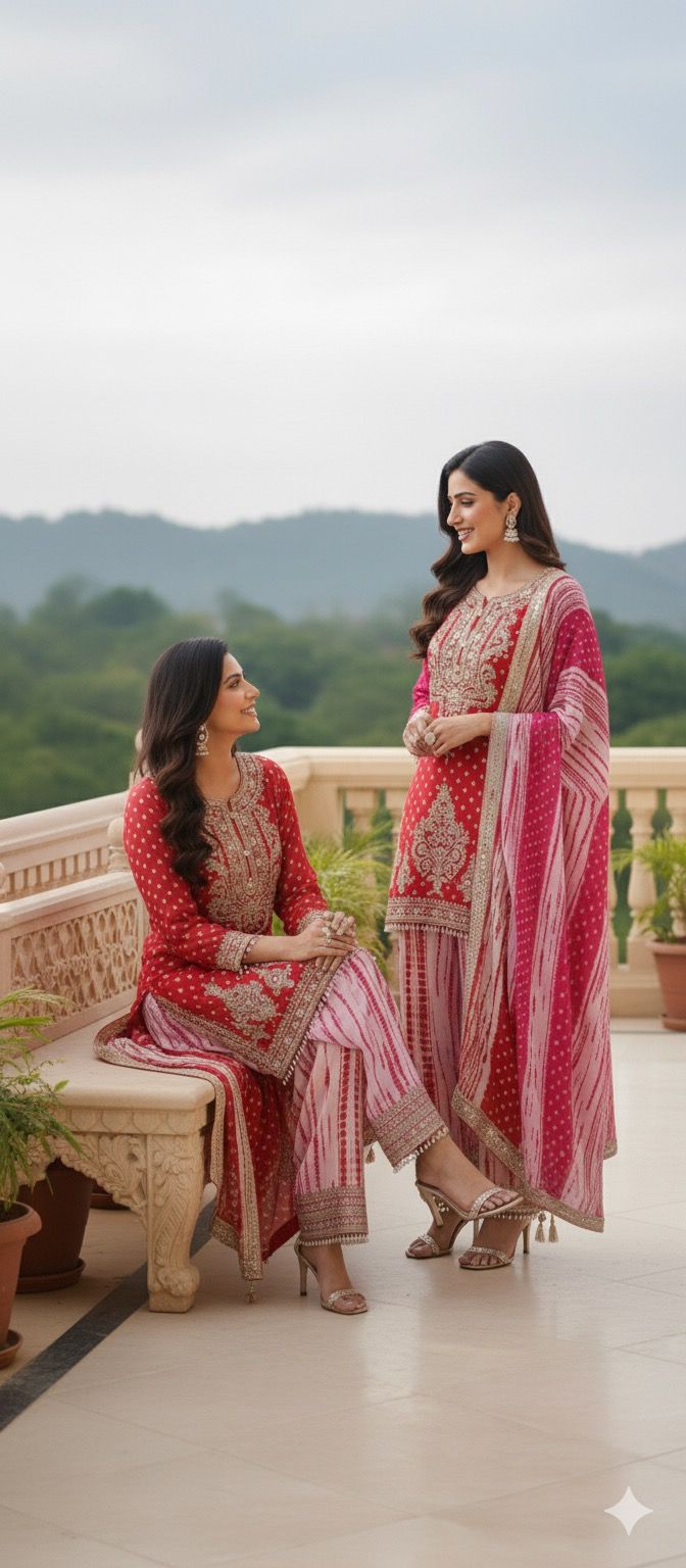 Heavily Machine With Handworked Pearl Tassel Hang Designer Full Suit Set With Dupatta Pure Fabric- 11640, 11641