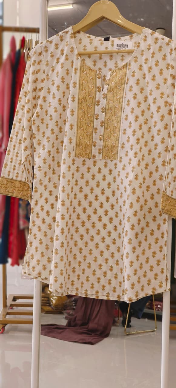 Summer Printed Pure Cotton Short Kurti-12321,12325,12320