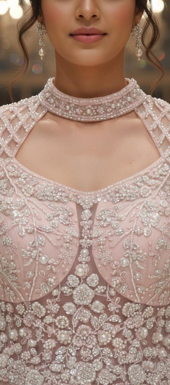 Majestic Pearlshine Diamond Dust Premium Ball Gown- 12345