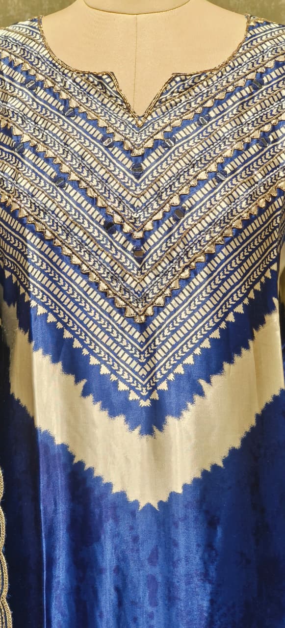 Premium Soft Gajji Silk Three-Piece Suit Featuring Contemporary Ethnic Prints and Stylish Neck Detailing