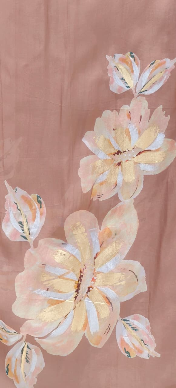 Chic Daily-Wear Suit Adorned with Handcrafted Smocking, Stylish Sleeve Motifs & Soft Floral Dupatta