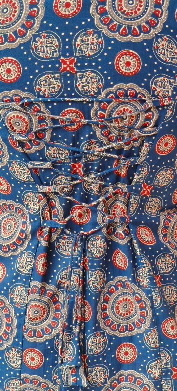 Summer Cotton Kurti with Tieing Knots Behind For Teen