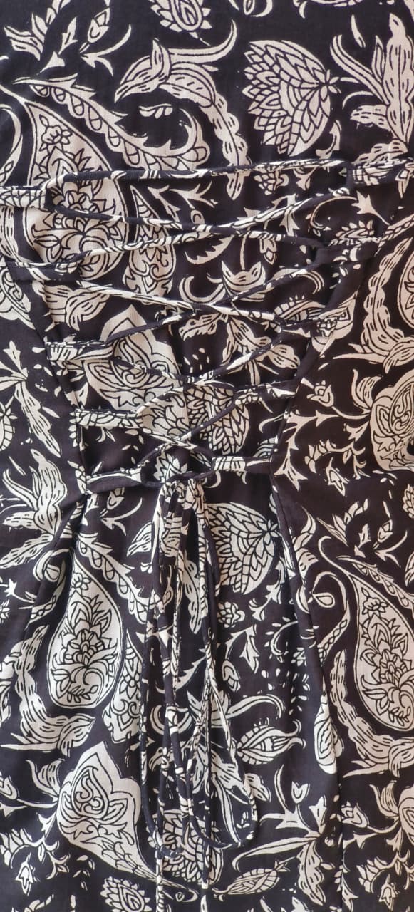 Summer Cotton Kurti with Tieing Knots Behind For Teen