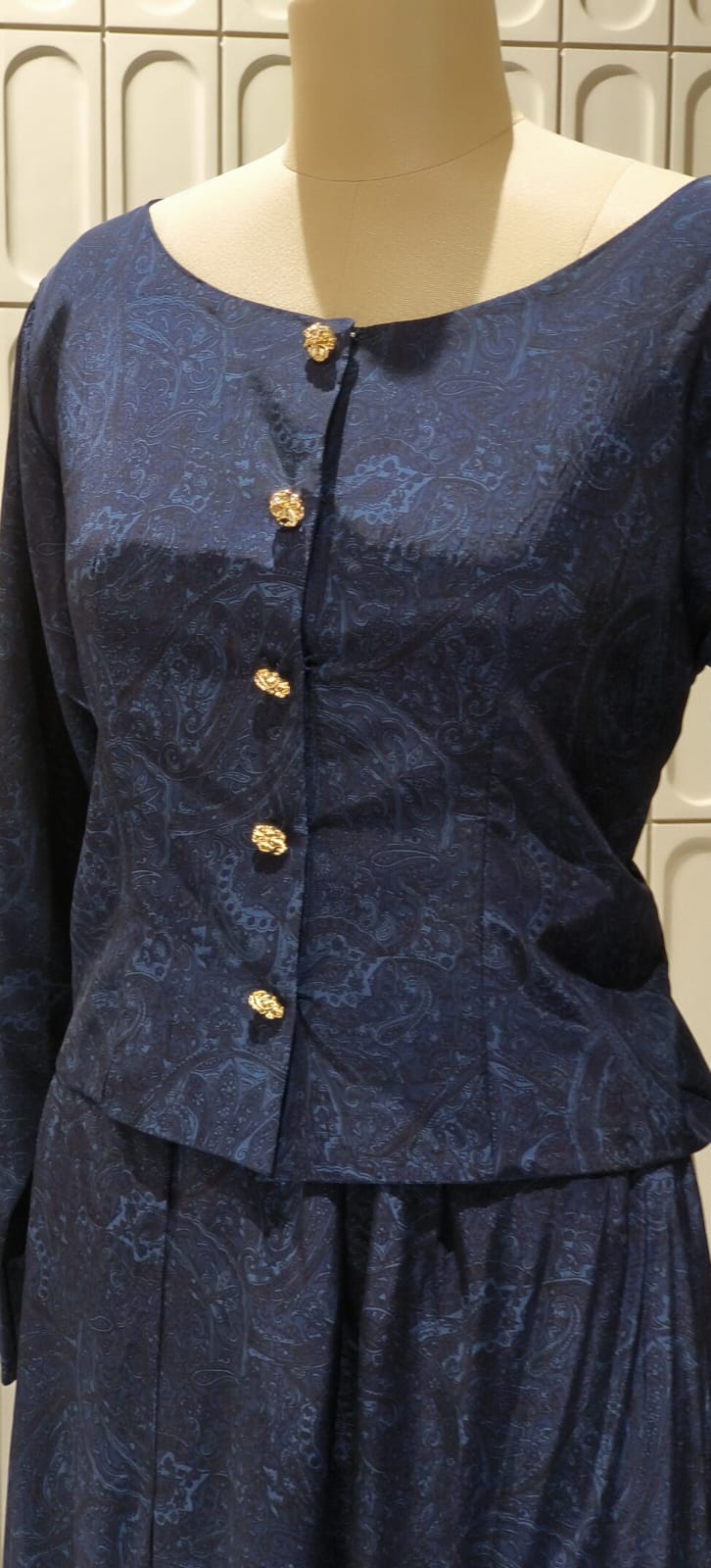 Premium Silk Solid Self Print Beautiful Buttoned Top With Thread Side Tasseled Loose Bottom-12425