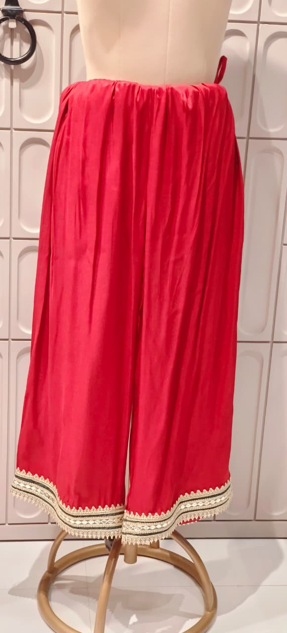 Maroon Printed Georgette Kurta Set with Heavy Sequins & Cut-Dana Embroidered V-Neck and Contrast Border Detailing-12806