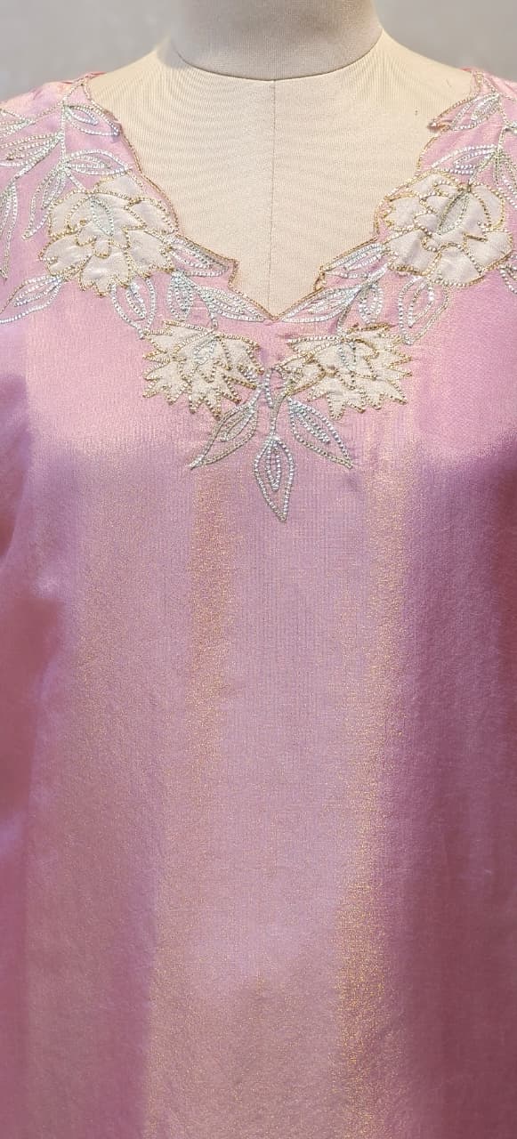 Floral Cut-Work Elegance With Stone Beaded Tissue Full Suit Set With Dupatta- 12744, 12745