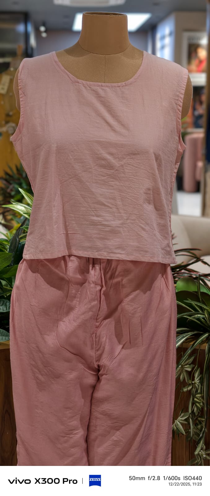 Placement Floral Art Buttoned Full Sleeve Collar Neck Cotton Co-Ord Set With Separate Inner- 12980