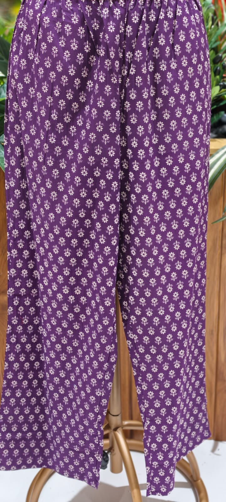 Mini Flower Print Foil Mirror Elegance Cotton A-Line Full Suit Set With Dupatta-13003