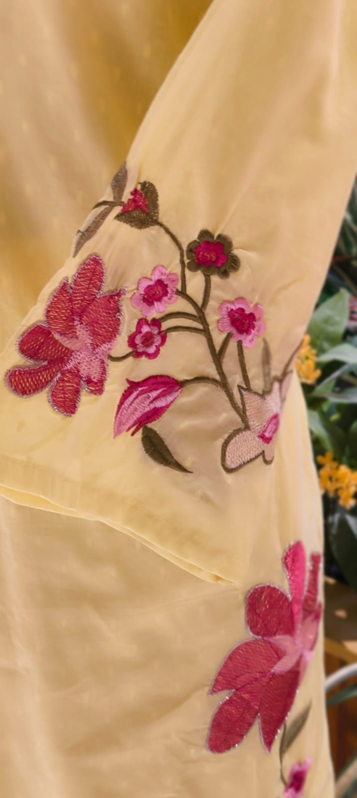 Soft Tone Cute Floral Embroidery A-Line Full Suit Set With Dupatta In Mul Cotton Fabric- 13330