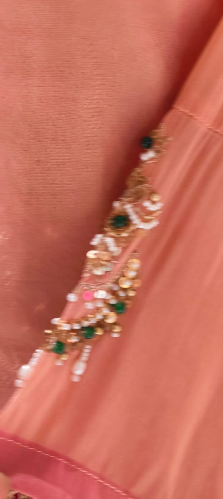 Minimal Kundan Figure Work Front Designed Solid Tissue Full Suit Set With Dupatta- 13377