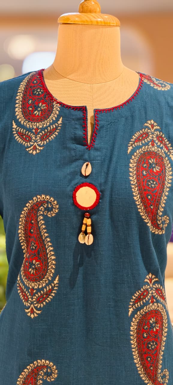 Verdent Mango Buti Print Casual Wear A-Line Kurti Only-13525