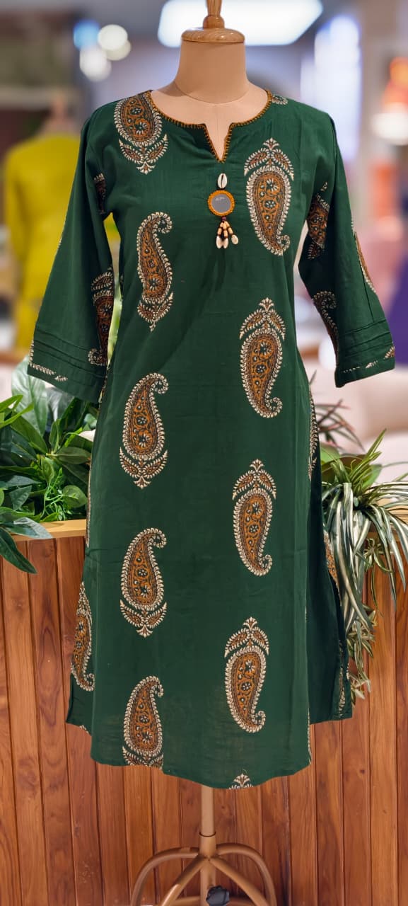 Verdent Mango Buti Print Casual Wear A-Line Kurti Only-13525