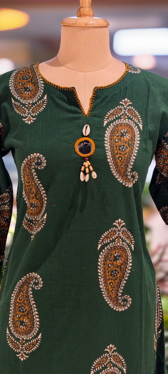 Verdent Mango Buti Print Casual Wear A-Line Kurti Only-13525
