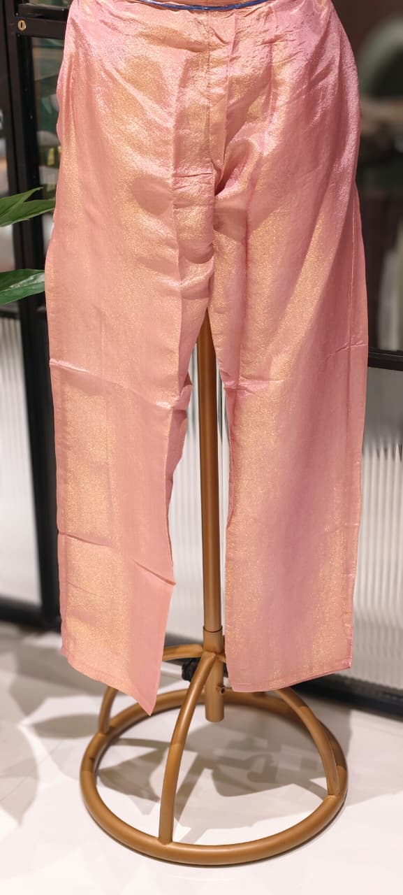 Very Elegant Sequin Pleated U-Yoke & Sleeve Panel Tissue Anarkali Full Suit Set With Dupatta- 13607