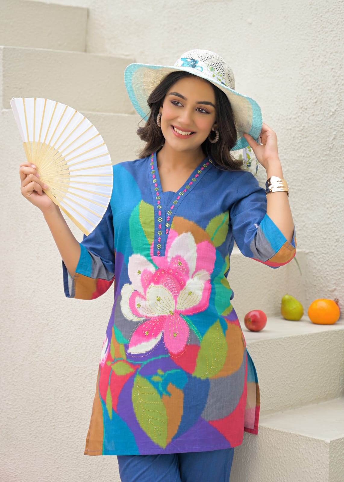 Summer Vibe Cool Printed Co-Ord Set In Premium Cotton Fabric- 13805