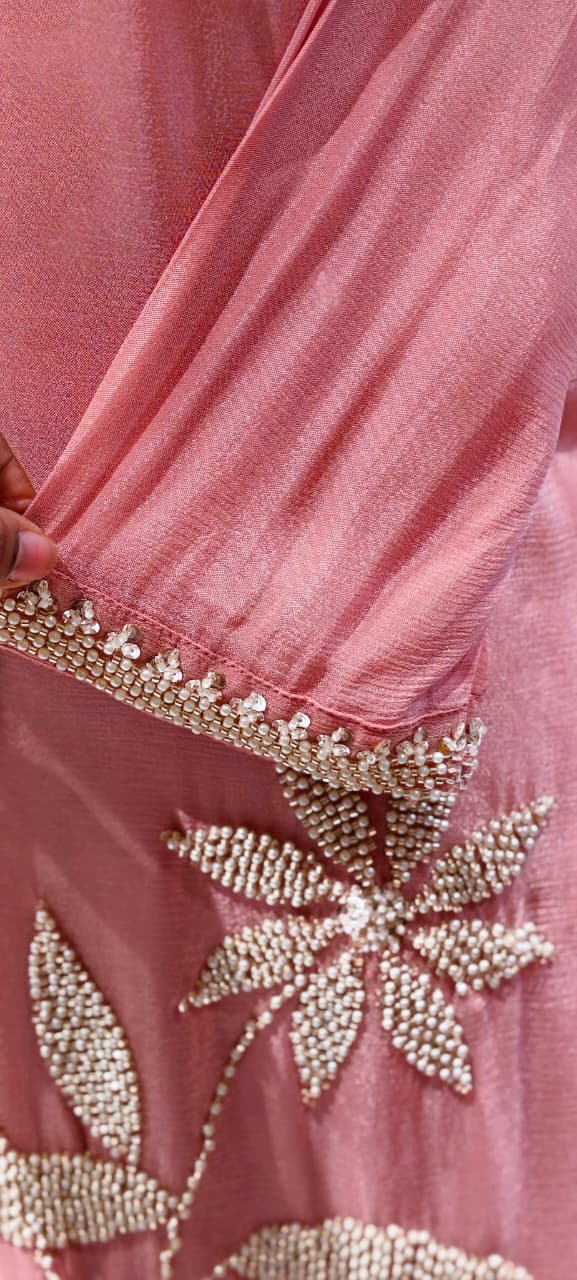 Silver Cut Dana Pastel Elegance Leafy Embroidered Festive Wear Chinon Full Suit Set With Dupatta- 13802