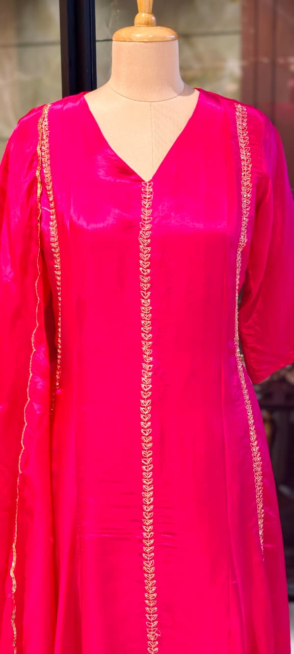 Beautyful Anarkali With Silk Dupatta Set-13784