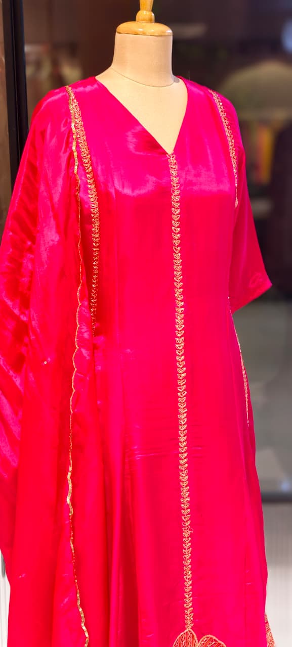 Beautyful Anarkali With Silk Dupatta Set-13784