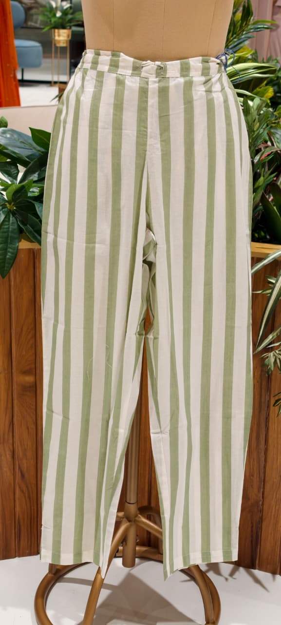 Mossaic Striped Print Premium Mul-Cotton Summer Friendly Kurta Pant Set- 14133 RB146