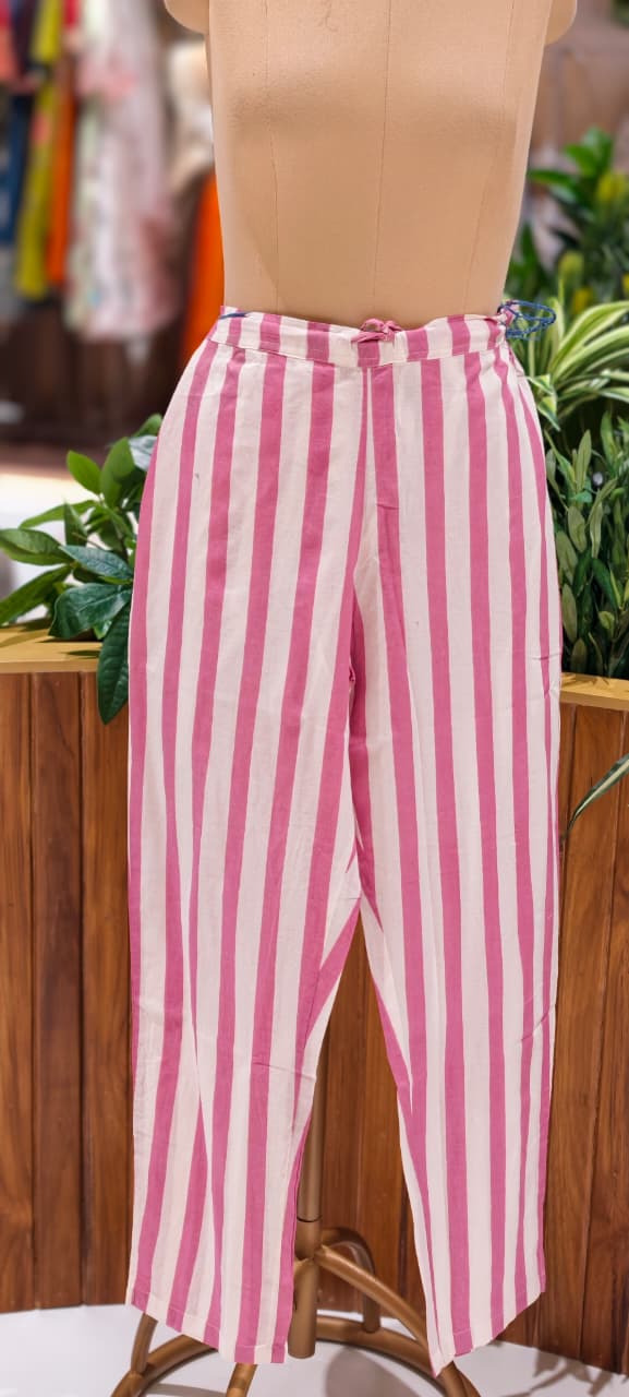 Mossaic Striped Print Premium Mul-Cotton Summer Friendly Kurta Pant Set- 14133 RB146