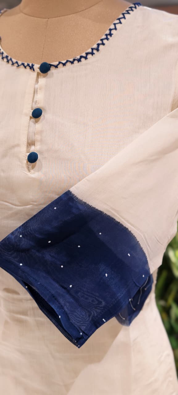 Galaxy Giant Round Blocks Print Premium Mul-Cotton Kurta Pant Set- 14141  RB147