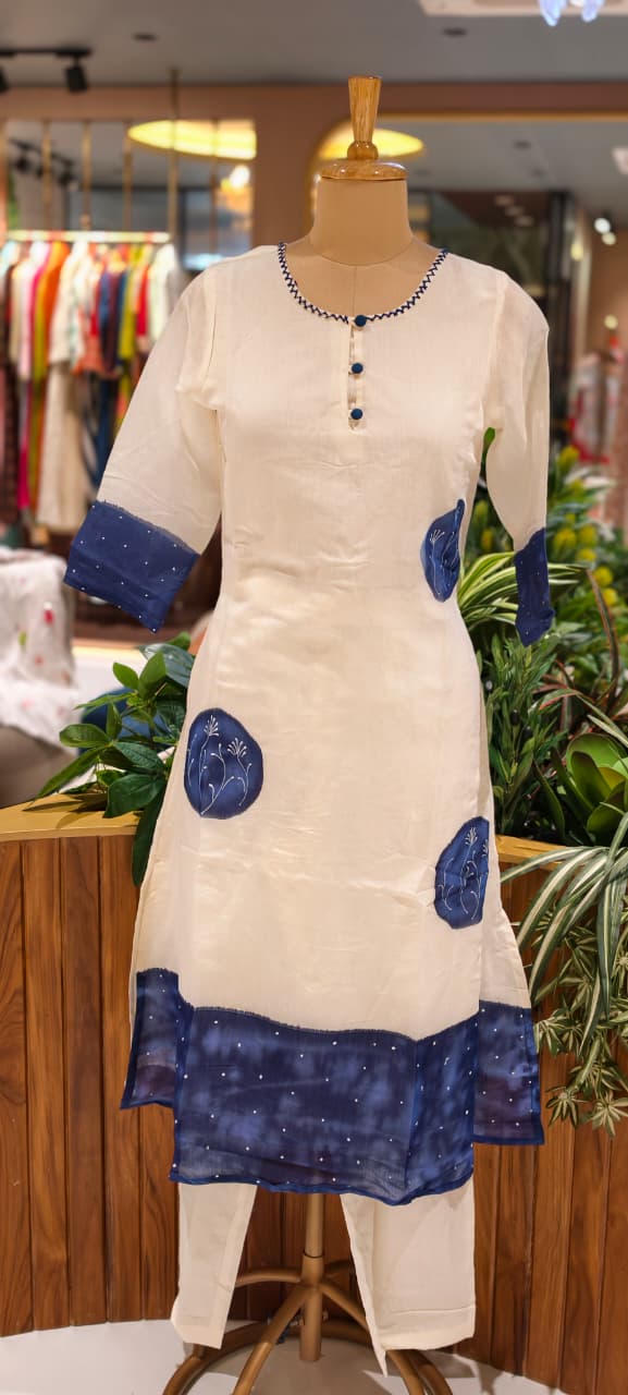 Galaxy Giant Round Blocks Print Premium Mul-Cotton Kurta Pant Set- 14141  RB147