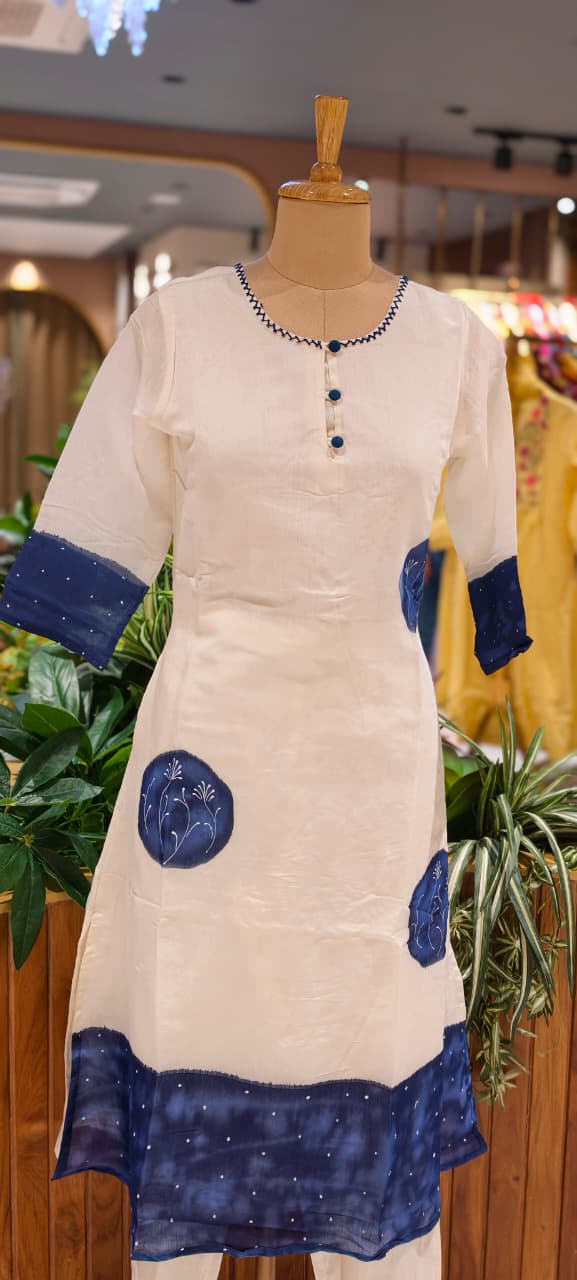 Galaxy Giant Round Blocks Print Premium Mul-Cotton Kurta Pant Set- 14141  RB147