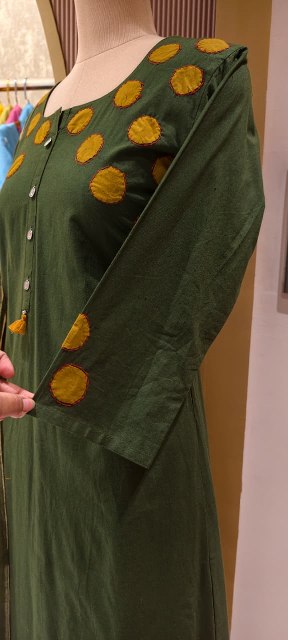 Stylish Cotton Full Suit Collection with Bold Polka Dot Detailing Full Suit Set-14214 RB201