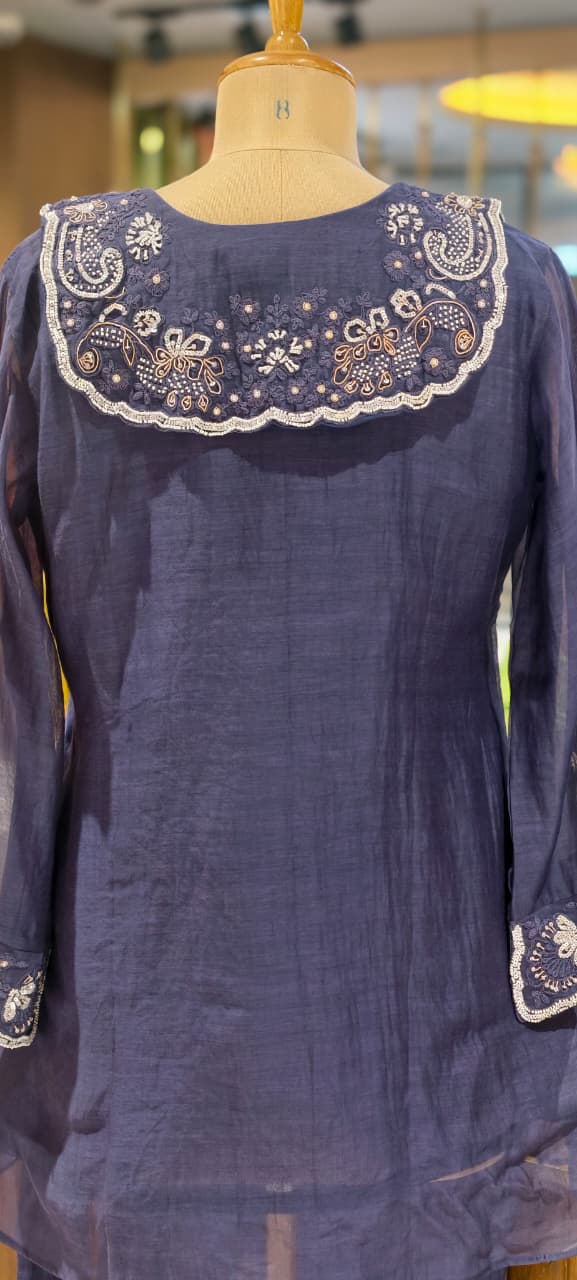 Upsided Unique Cut Jacket Look Mul Chanderi Co-Ord Set-14025