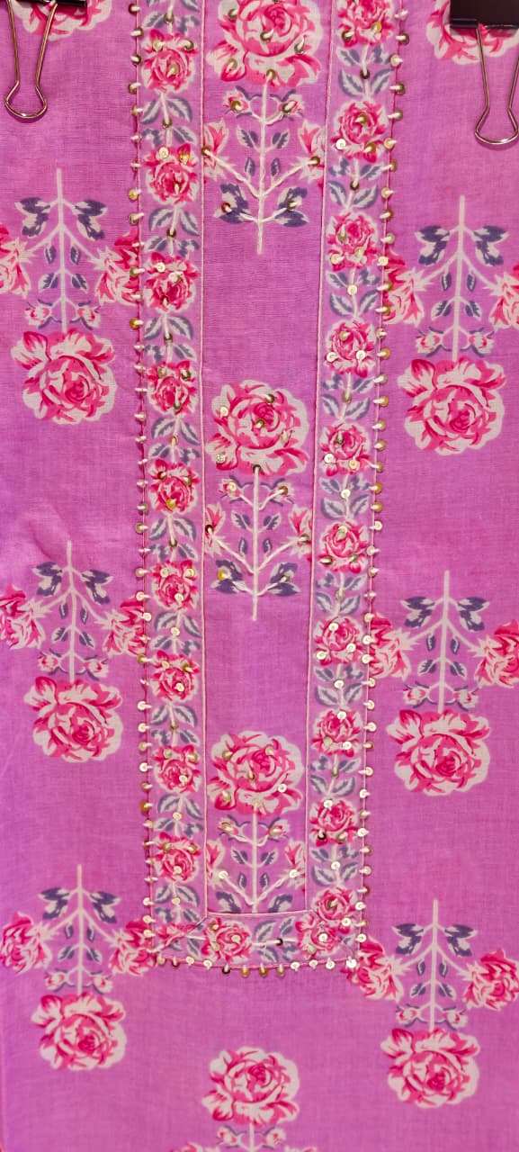 Beautiful Shades Upside Down Floral Print Premium Cotton Unstiched Dull Suit Set With Dupatta- 14378  RB471