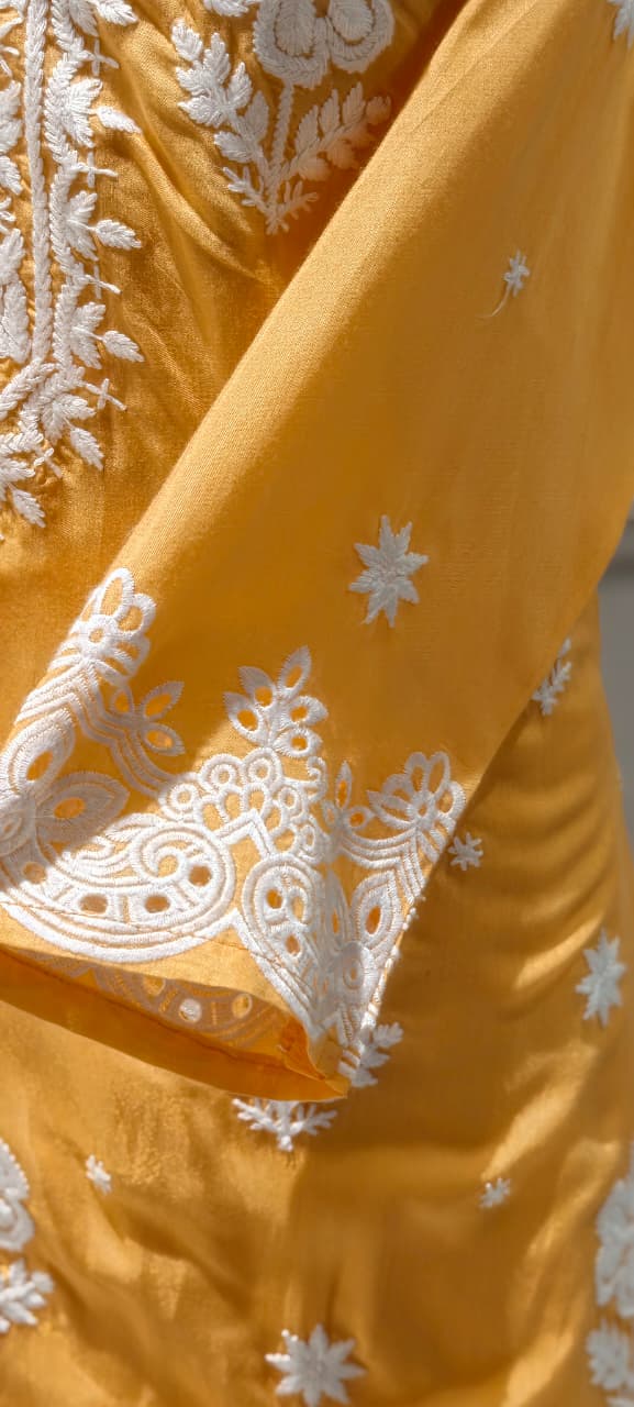 Mango Inspired Color Chikankari Embroidered Soft Muslin Co-Ord Set- 14344 RB464