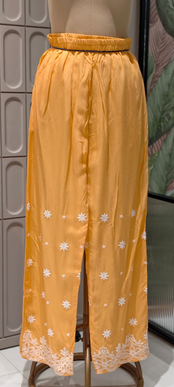 Mango Inspired Color Chikankari Embroidered Soft Muslin Co-Ord Set- 14344 RB464