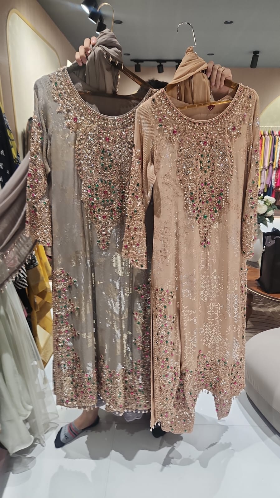 Premium Sequin, Stone & Handwork Embellished Designer Party Wear Full set-14841