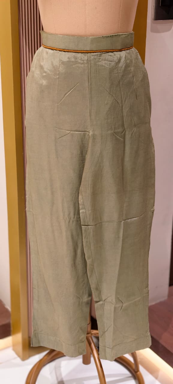 Tissue Elegant Olive Green Multicolor Striped Embroidered Straight Kurta with Bottom And Dupatta-14889-LEAN FIT(ADVISIBLE NEXT SIZE)