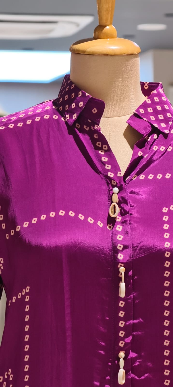 Pure Crepe Collared Casual Shirt with Back Bird Print -15111