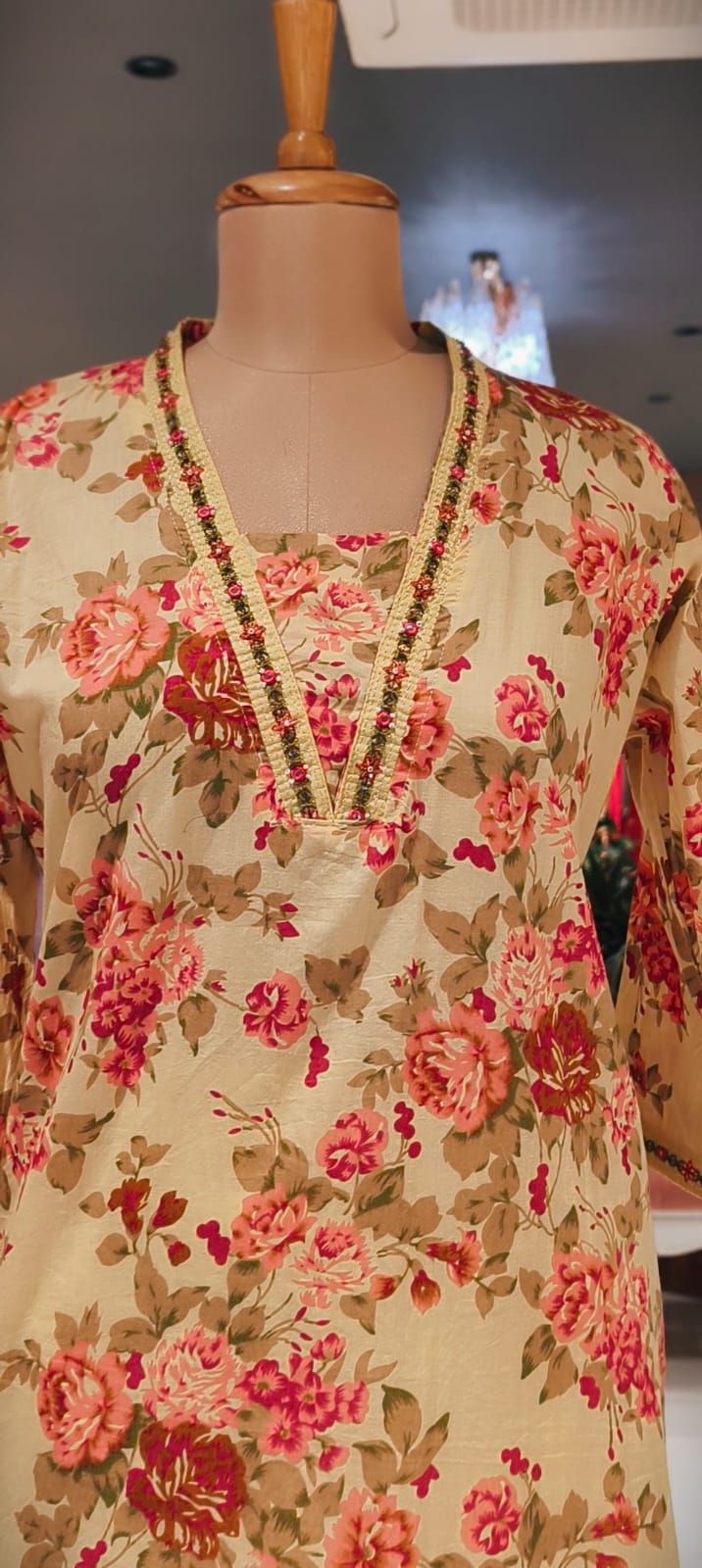 Scattered Beautiful Floral Print Summer Friendly Cotton Full Suit Set With Dupatta- 15302