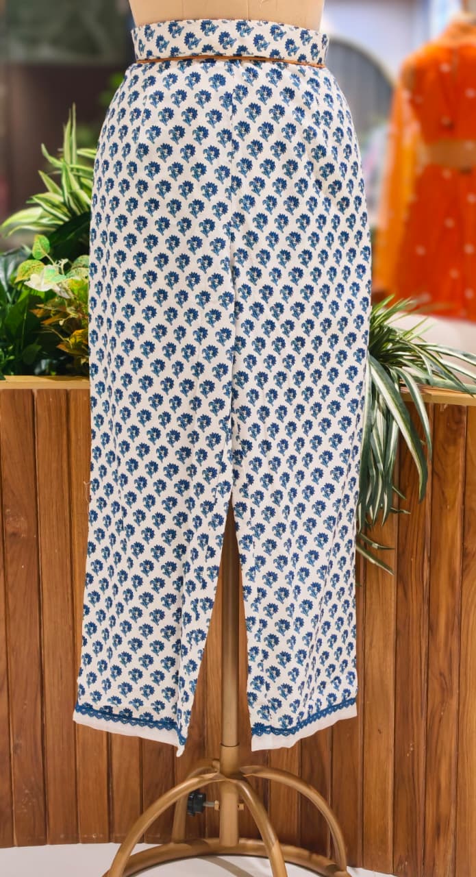 Crosia Lace Detailing Floral Printed Cotton Full Suit Set With Dupatta- 15406