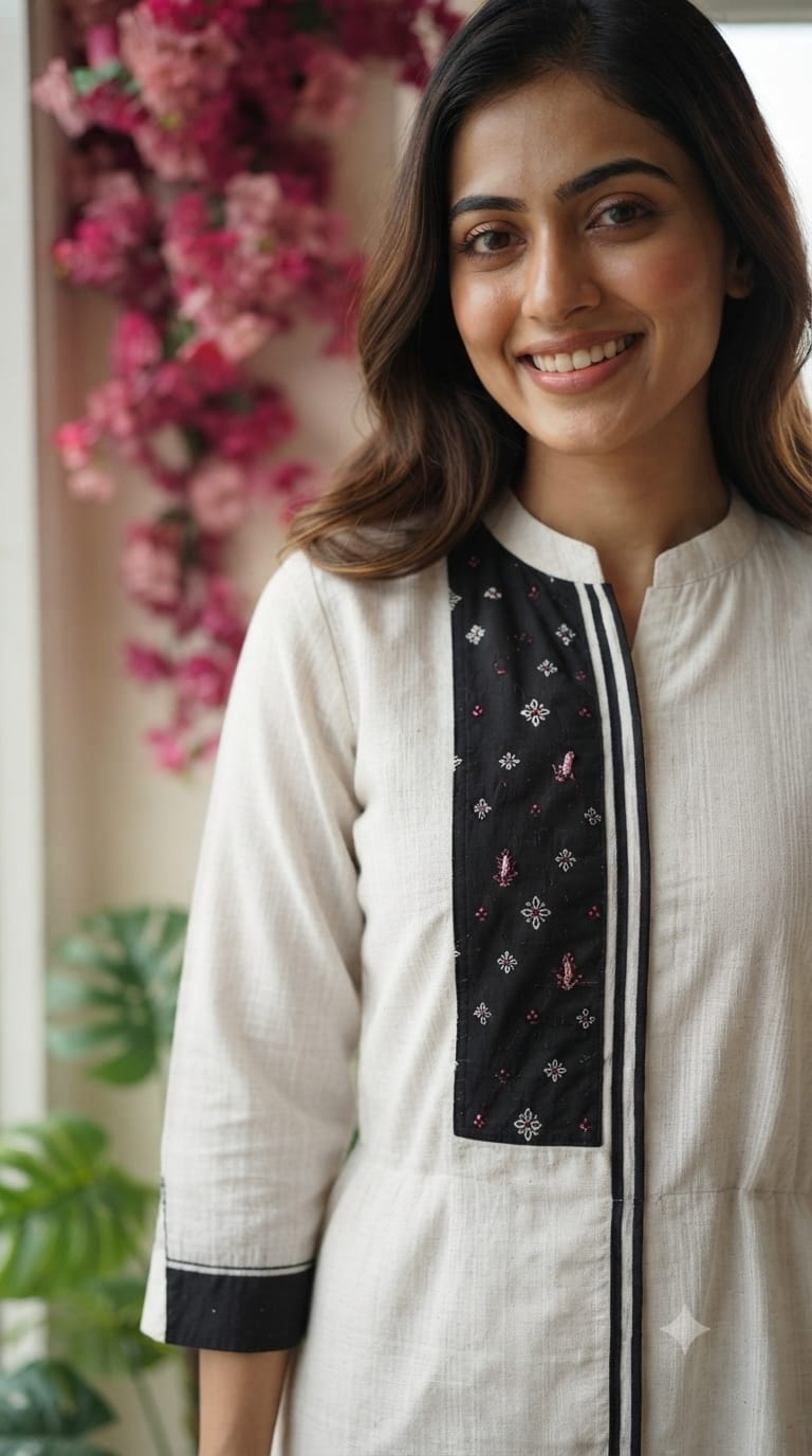 Elegant White Cotton Straight Kurta with Matching Pants