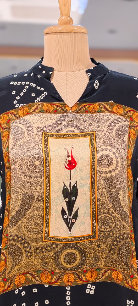Bandhej Box Candalian Print Casual Wear Crepe Shirts- 15434