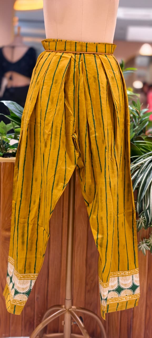 Heritage Floral Lotus Designer Cotton Kurti Pant with Dupatta Premium Suit Set –15680