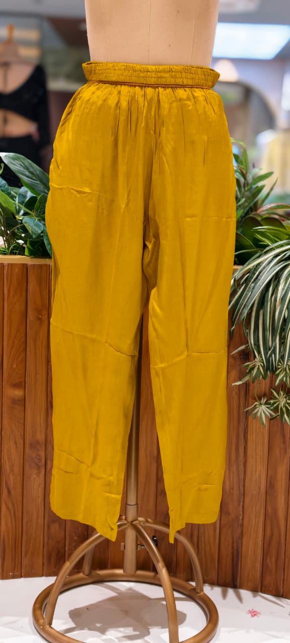 Flowy Gajji Silk Tassel Accent With Real Mirror & Kodi Detailing A-Line Kurta Pant Set- 15620