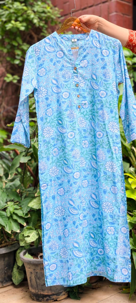 Pure Cotton Printed Comfortable Kurti Only With Pockets -15695