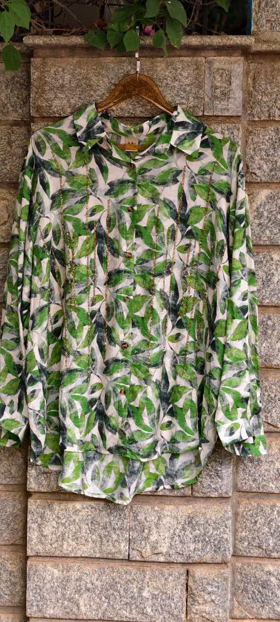 Premium Western Muslin Designer Shirt with Hand Stone Work