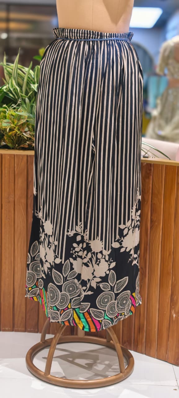 Attractive Digital Neon Highlighted Motifs Pure Crepe Co-Ord Set- 15763