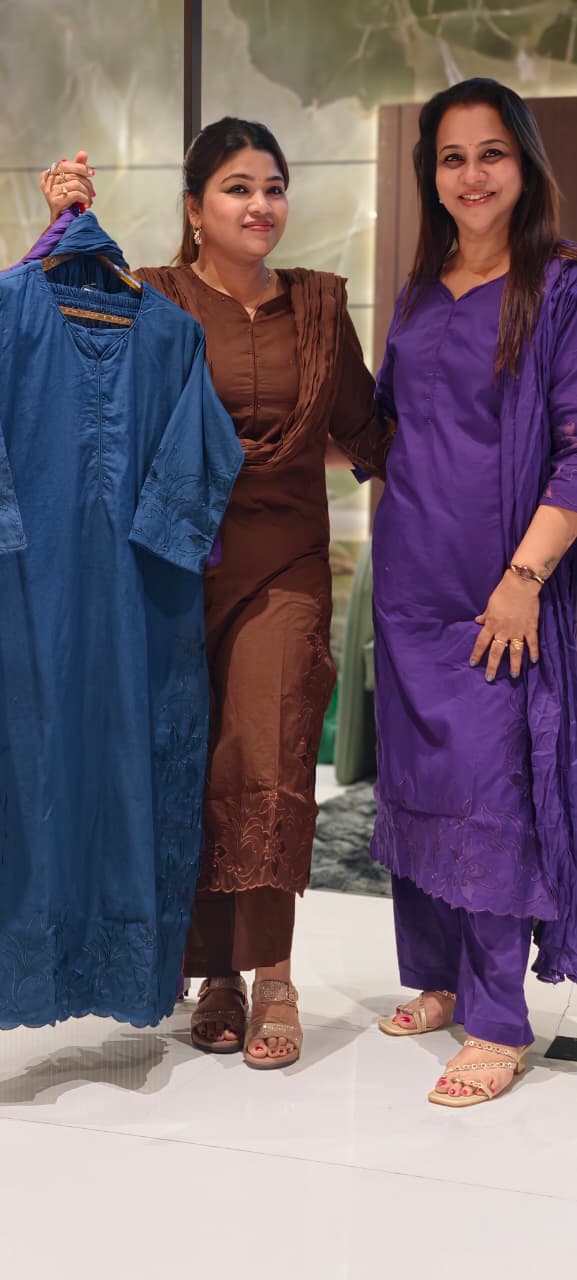 Pure Cotton Solid Shade Floral Embroidery With Cut-Work Straight Full Suit Set With Dupatta- 15861