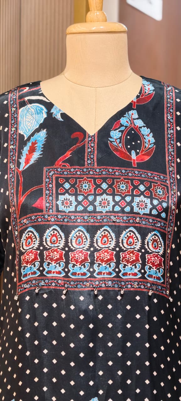 Mid-Night Nior Multicolor All-Over Printed Crepe Casual Co-Ord Set- 15377