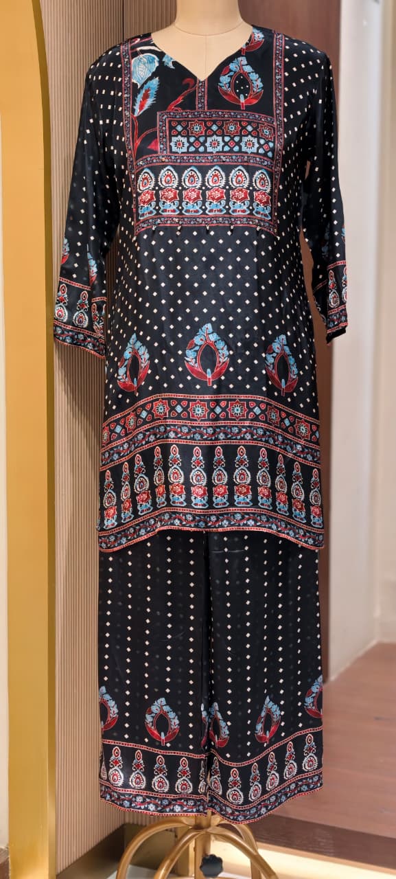 Mid-Night Nior Multicolor All-Over Printed Crepe Casual Co-Ord Set- 15377