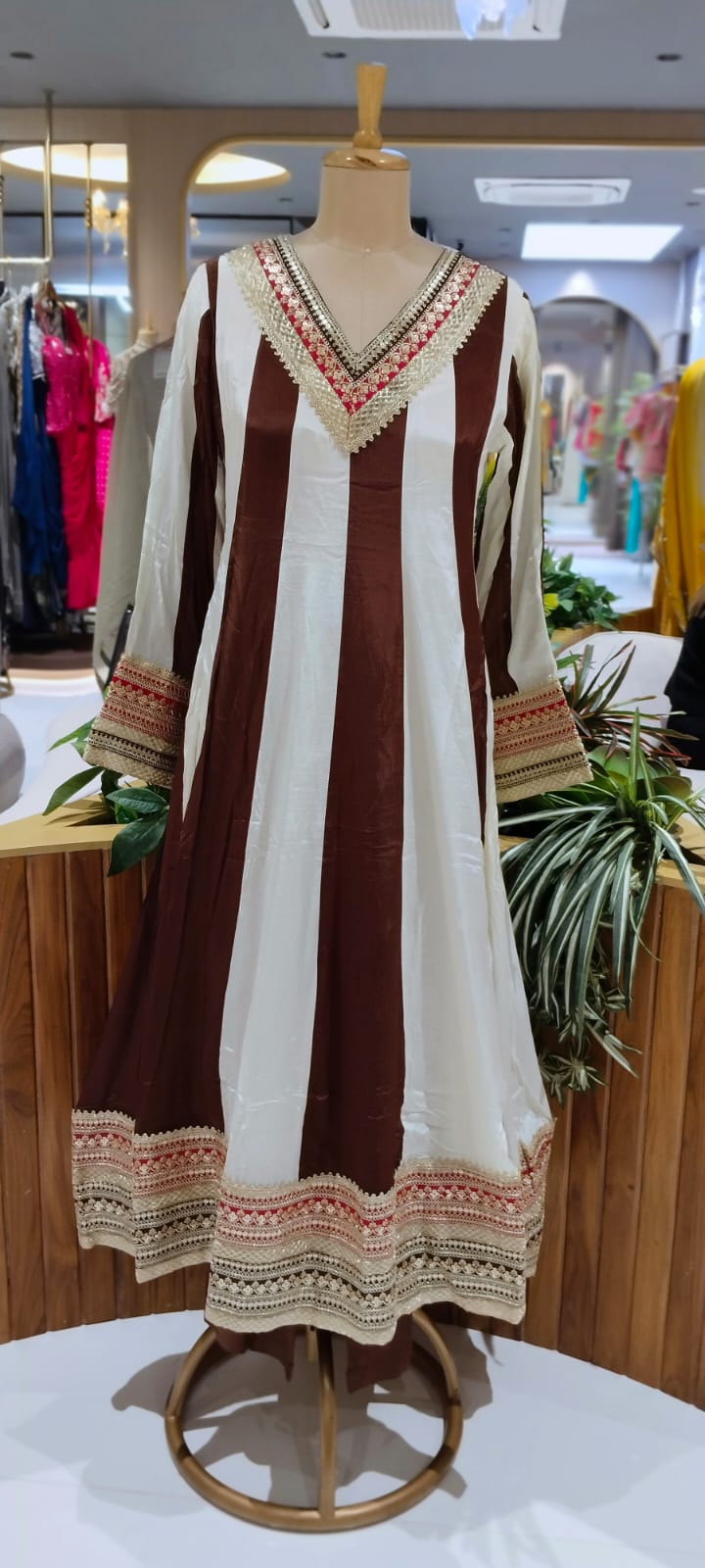 Highly Flared Panel Dual Tone Anarkali With Vibrant Zardosi Embroidery Work- 16127