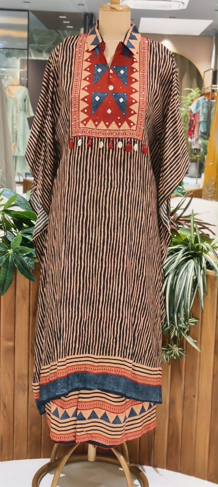 Chic & Comfy Muslin Kaftan Sets with Matching Bottoms -16097,16096